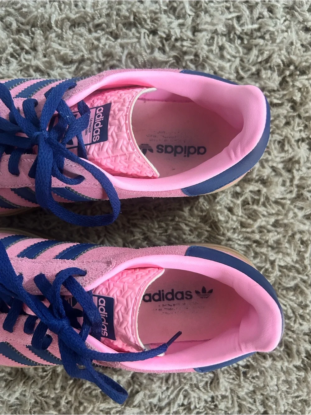 Adidas Pink and Navy Platform Sneakers